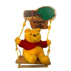 Vintage Winnie the Pooh on Swing towel hanger wall decor collector Made in Japan